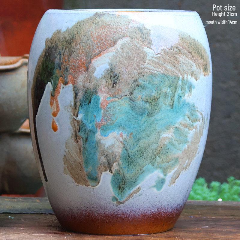 Sonderangebot: Retro Terrakotta Hoher Blumentopf für Sukkulenten oder Rettich