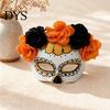Máscara Exótica do Dia dos Mortos Máscara de Baile de Máscaras de Halloween, Crânio de Flor Mexicano Design Leve Almofada para Olhos para Fantasia, Traje de Festa, Festa de Cosplay
