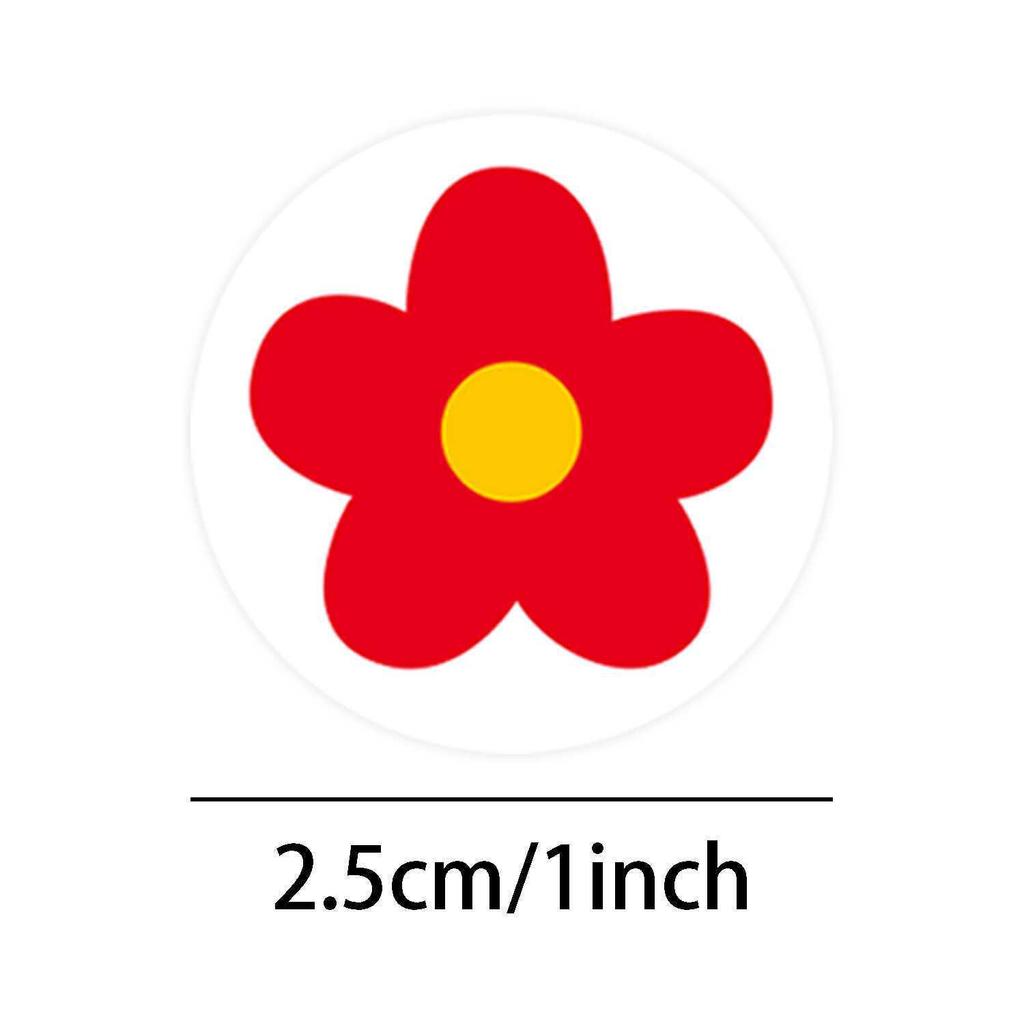 Kreative rote Blumen-Belohnungsaufkleber für Schulaktivitäten und Dekoration