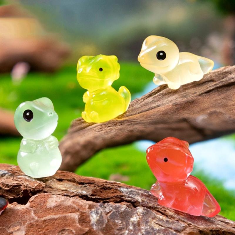 4Pcs Glowing In Dark Reptile Figurines Decoration Handmade Resins Craft For Bedroom Shelf Desk DIY Collection Ornaments
