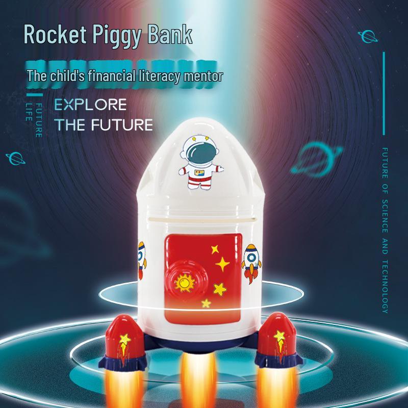 

DIY Rocket Piggy Bank for Kids - Creative Savings Toy & Gift for Birthdays and Holidays
