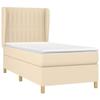 VidaXL Lit à sommier tapissier avec matelas Crème 100x200 cm Tissu - Modèle 3128666