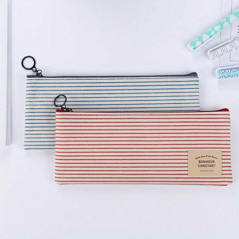 Student Stationery Canvas Pencil Bag Retro School Pencil Bag Office School Supplies Bag Handle Pencil Writing Tool Gift