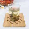 4Pcs Bamboo Table Mat Anti-Scald Non-Slip Bowl Cup Heat Insulation Pad for Home Kitchen Use(  Shape )