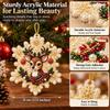 12Pcs Pearl Christmas Wooden Ornament Special-Shaped Gems Hanging Holiday Ornament  Christmas Tree
