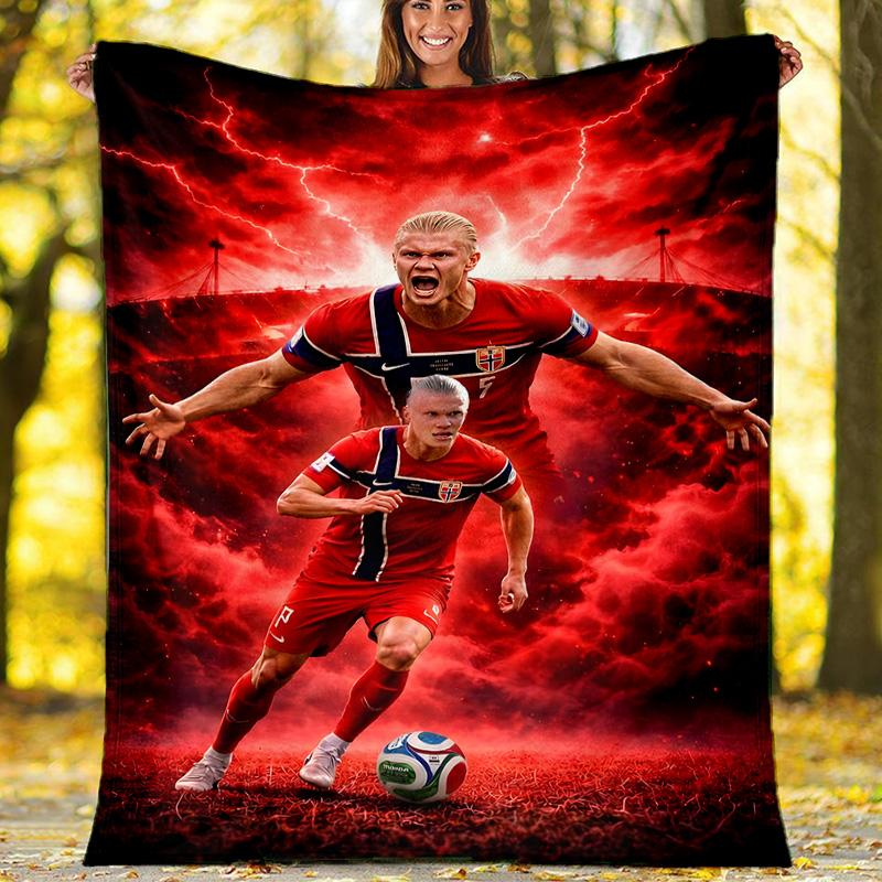 1pc Haaland11 Theme Blanket - Digital Print, Polyester, Cozy for All Seasons, Perfect for Outdoor, and Travel