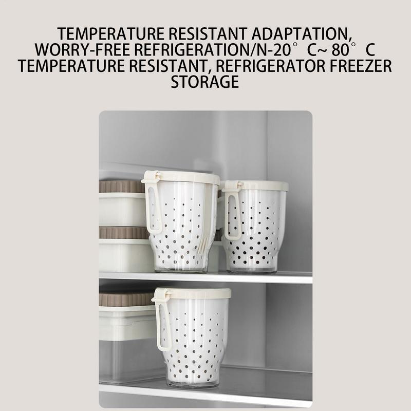 Behälter für Overnight Oats Snack-Organizer-Becher mit Deckeln und Löffeln Doppelschichtiger Lebensmittel-Organizer-Behälter mit Trocken- und Nassfach