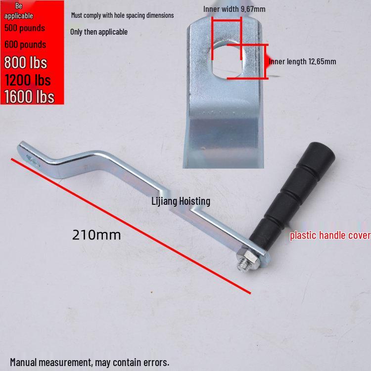 Hand-Crank Winch Handle with Plastic Grip Sleeve