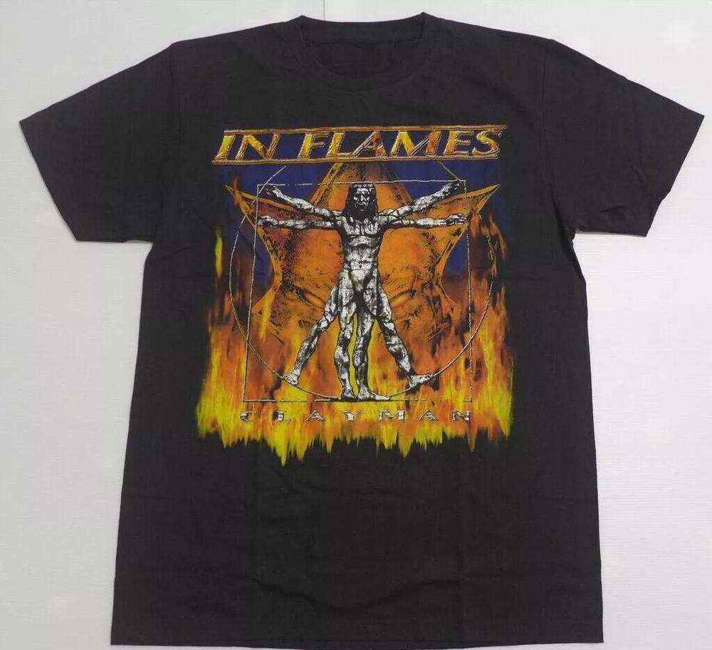 In Flames Band Clayman World Cotton Black  For Men Unisex T-Shirt S