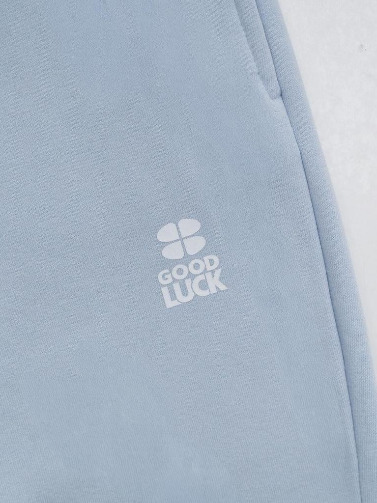 Men's Light Blue Sweatpants GOOD LUCK Print Logo M