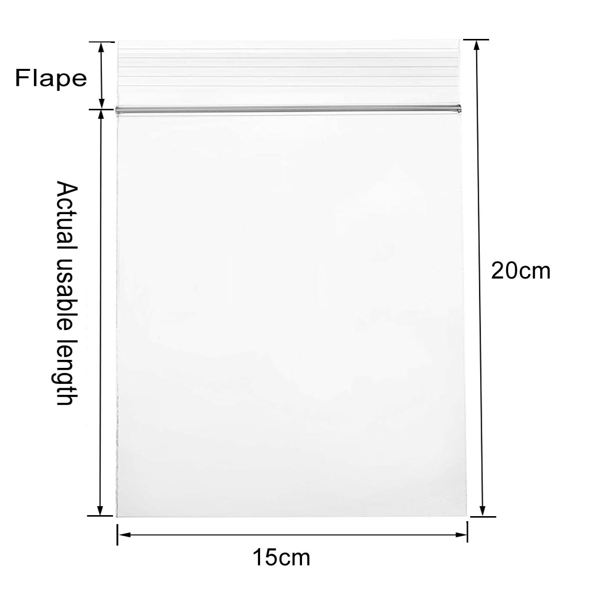 

100 шт., самозапечатывающиеся прозрачные целлофановые пакеты, закрывающиеся пластиковые полиэтиленовые пакеты на молнии, полиэтиленовые пакеты для фотографий, открыток, ювелирных документов, хлебобулочных изделий, печенья, конфет 15x20cm 100pcs