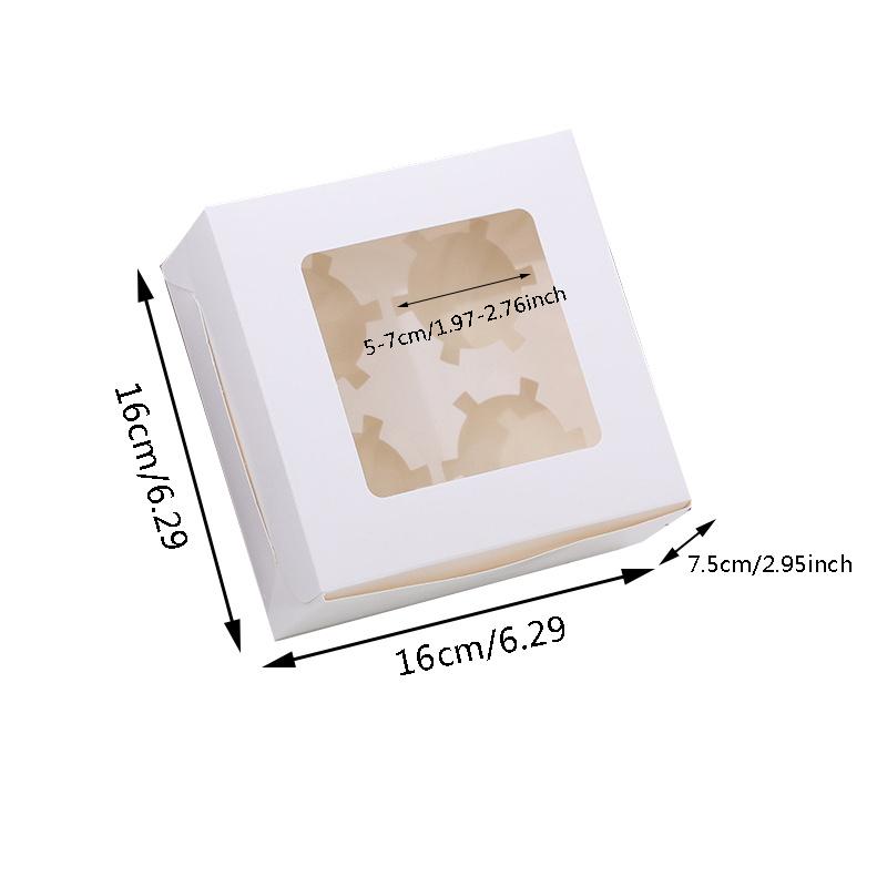 10pcs Cupcake Box Assemblable Small Cake Gift Package Container Portable Dessert Case