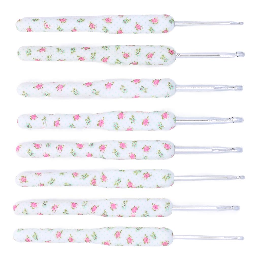 8pcs Crochet Hooks Ergonomic Design Comfortable Handle Easy Identification Compact Portable Knitting Supplies
