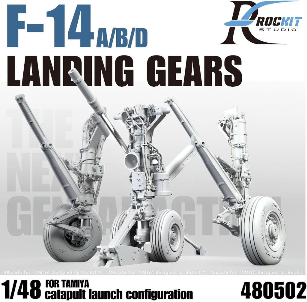 Rokit Studios Grumman Tomcat Landing Gear Wheel Set for Takeoff Position Plastic Model Kit Parts RKS480502T 1/48 F-14A/B/D & Weight-Deforming (for