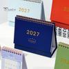Academic Year Calendar 2027 Desk Calendar, Standing Flip Desktop Minimalist Gold Foil Cover Daily Agenda Monthly Planner, Thick Paper for Note Taking,