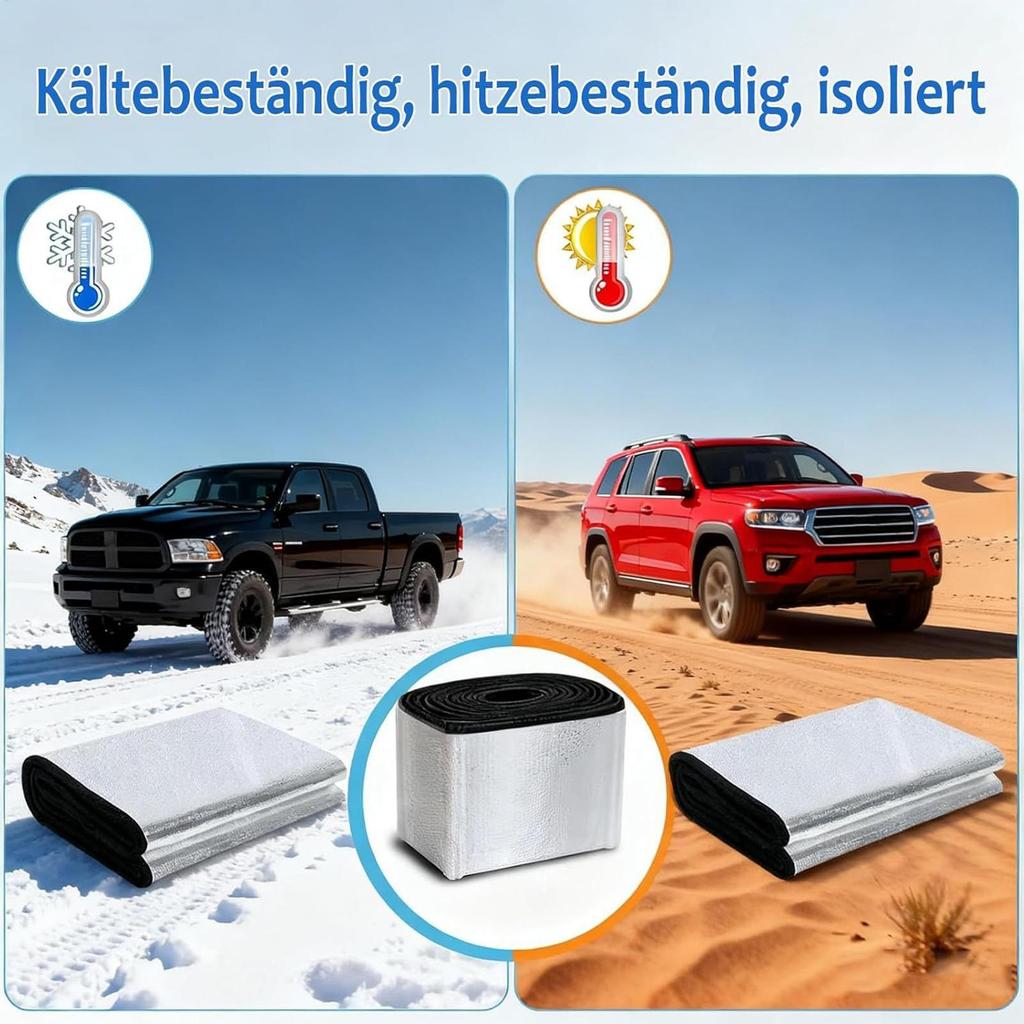 Feuerfeste flexible Auto-Batterie-Isolierabdeckung - 40,16x7,09 Zoll Kälteschutz für Wohnmobil, Boot, Anhänger, ATV, Motorrad