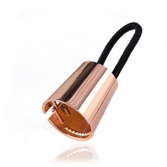 Модная женская резинка для волос из сплава, эластичная резинка для волос из рога, эластичная веревка розового золота