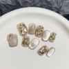 Wearing Armor Pure Handmade Manicure Finished Product Fake Nail Patch Highlight Light Bulb Cat Eye Flash Champagne Diamond Short Nail