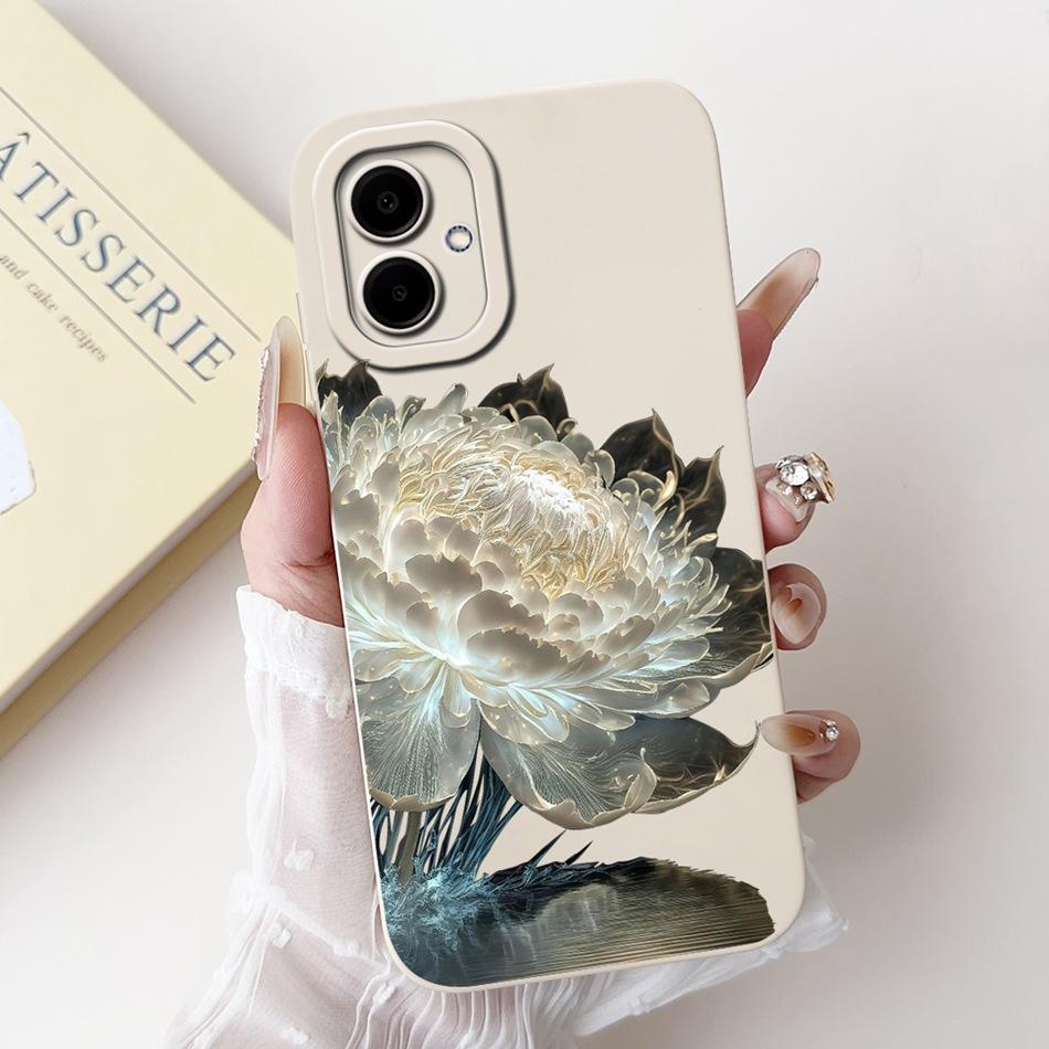 For Samsung Galaxy A06 Beautiful Bow Rose Painting Phone Case For Samsung A06 4G 5G Soft Silicone Shockproof Cases