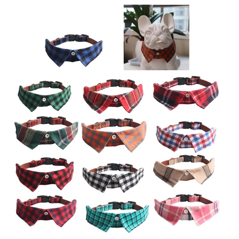 Puppy Wedding Collar Checked for Small Medium Girl Dogs Cat Dog Plaids Collar Necklace Wedding Costumes
