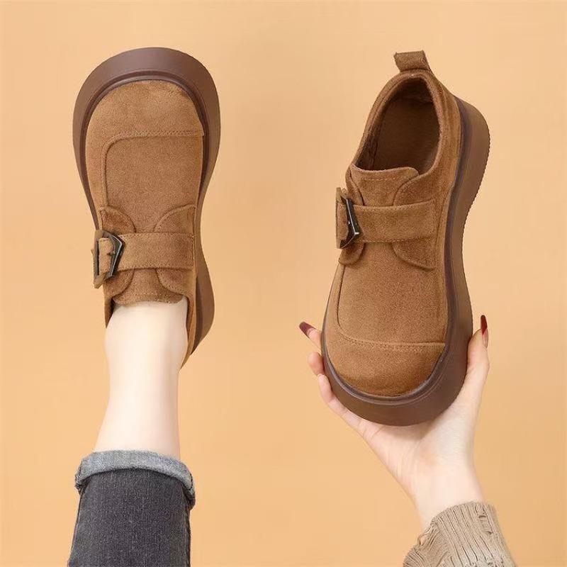Retro Thick-soled Shoes for Women, New Style, Soft Sole, Heightening, Casual Shoes