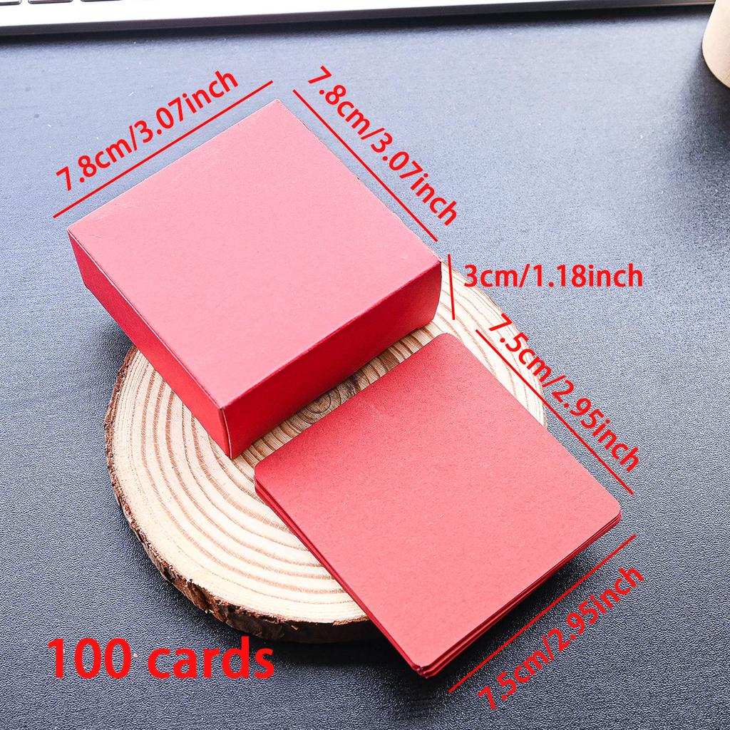 100pcs Retro Double Sided Blank Kraft Paper Card Word Card Note Message Card DIY Postcard Gift Greeting Invitation Card