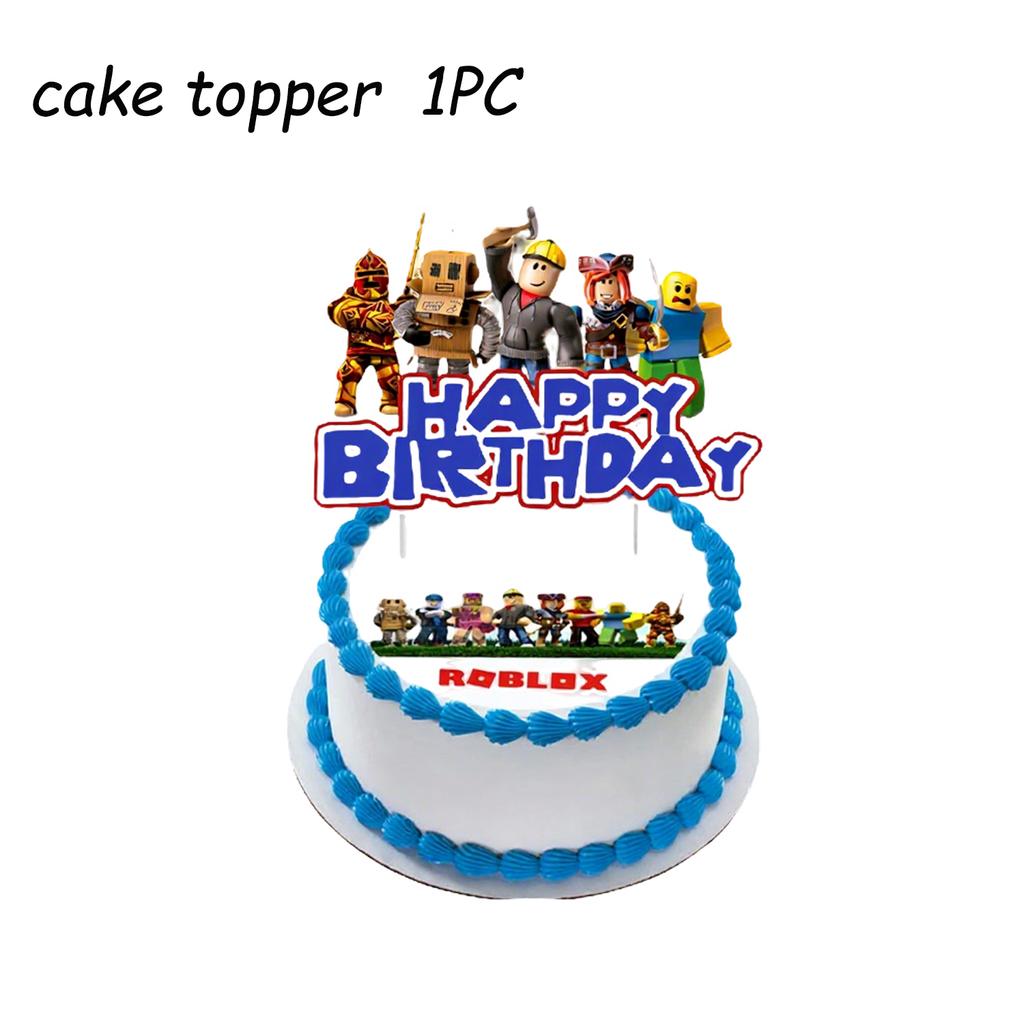 Roblox Birthday Party Sets Baby Shower Kids Decorations Supplies Gifts Cake Topper Cupcake for Entertaining Play Safe Kid Friendly Fun