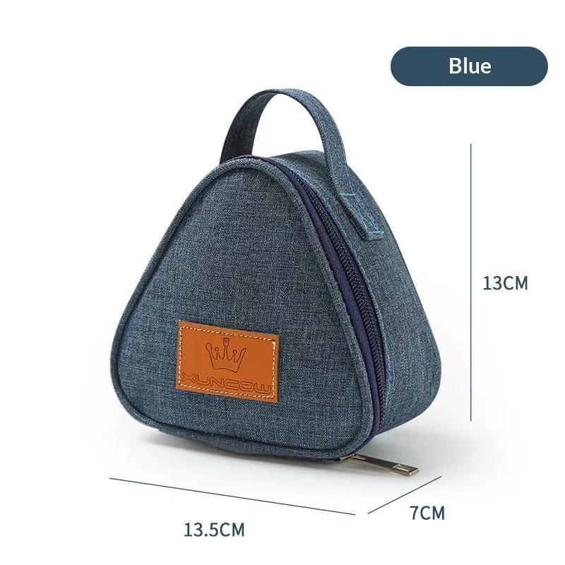 

Portable Triangle Insulation Lunch Bag For Rice Vegetable Roll Milk Sandwich Egg Breakfast - Keep Food Warm Cool as the picture