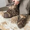 Thick-soled snow boots couple new winter warm wear large cotton shoes heightening piled thickened short boots