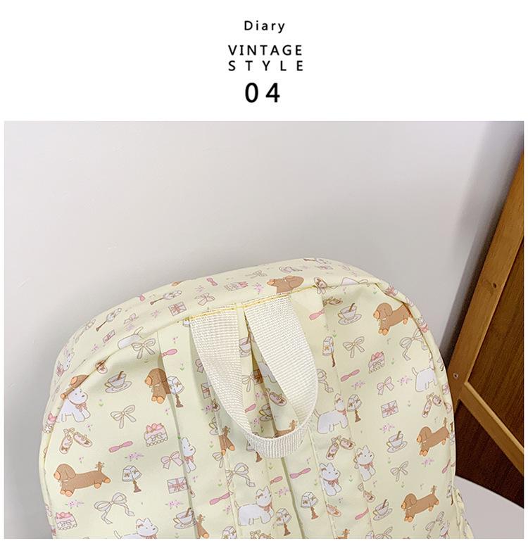 Versatile Floral Dachshund Backpack for Girls, Middle & College Students