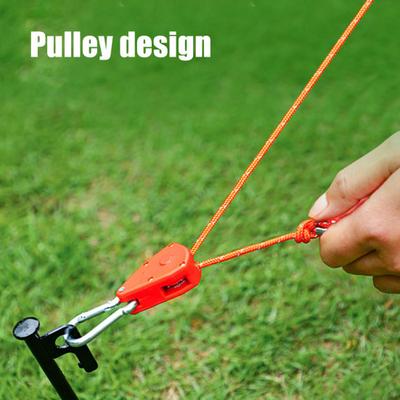 Roller Rope Tensioner with 300CM Cord Heavy Duty Outdoor Backpacking Hiking Boating Camping Guyline Rope Adjuster Tightener
