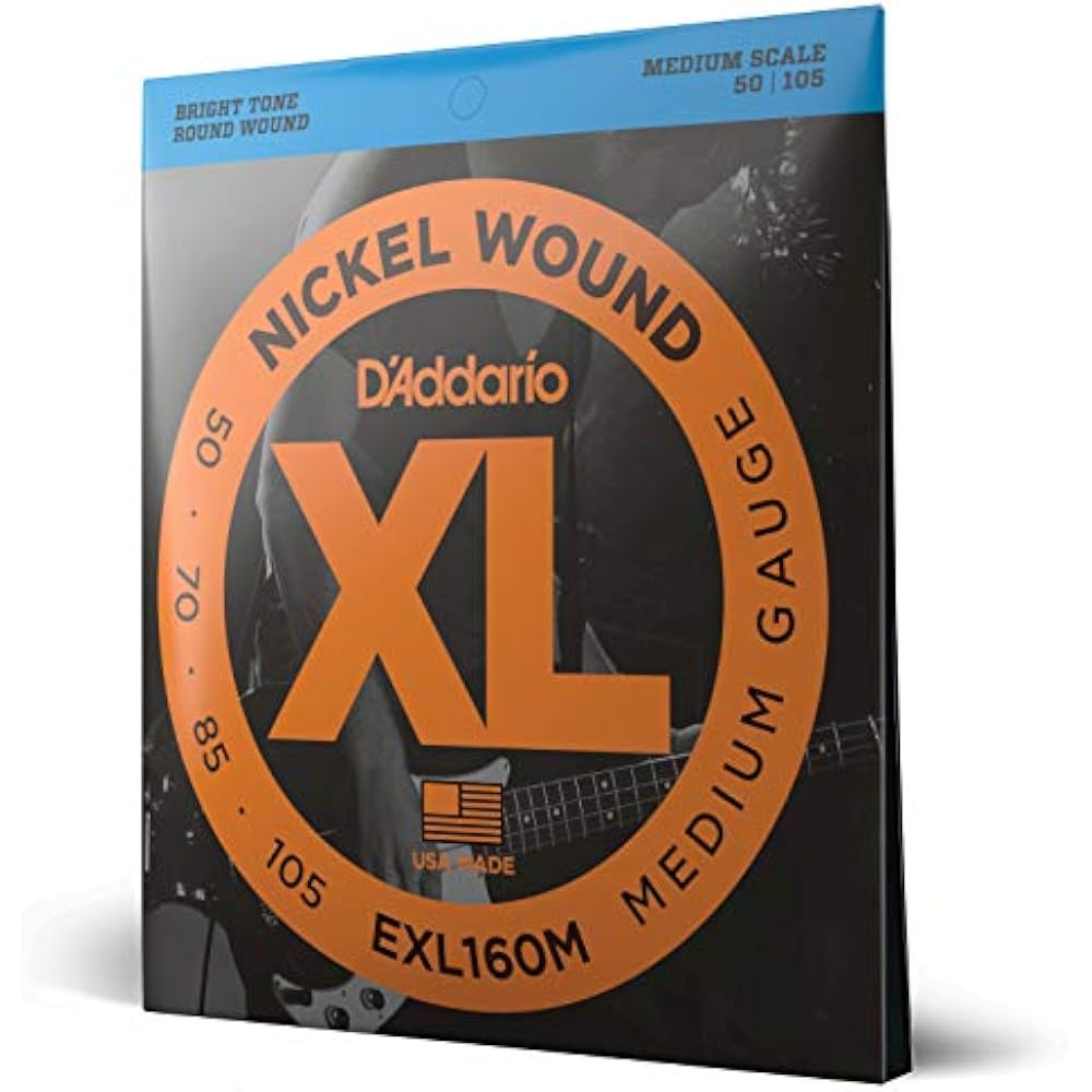 D Addario Daddario Струна для бас-гитары Никелированная Средняя длина .050-.105 EXL160M [Оригинальная, для внутреннего рынка]