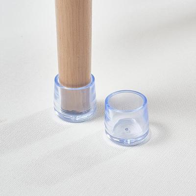 Transparente Rutschfeste Verschleißfeste Stuhl- und Tischbeinpolster, Weiche PVC Stumme Fußkappen, Mehrere Größen, 4er-Set