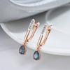 Modische bunte natürliche Zirkon lange Hängeohrringe für Damen Roségold Farb-Mix Hochzeitsfeier Täglicher Schmuck