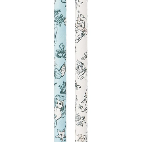 Skater Paper Straws, Ariel Antique Disney Design, 30-Pack, 6mm Diameter x 21cm Length, PST1