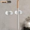 Strong Suction Mop Holder: No-Drill, Traceless, Wall Mount Clip for Kitchen or Bathroom with Widened, Movable, Load-Bearing Hook.
