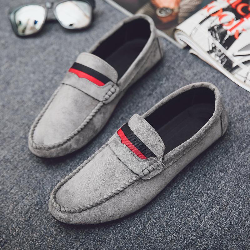 Summer Trendy Shoes Men'S Social Loafers Men'S Social People Lazy Shoes Black One-Pedal Casual Shoes Men