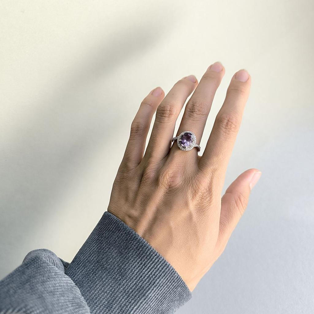 Silver Ring with Natural Amethyst 2.627ct, Product Weight 3.64 G (2163312)