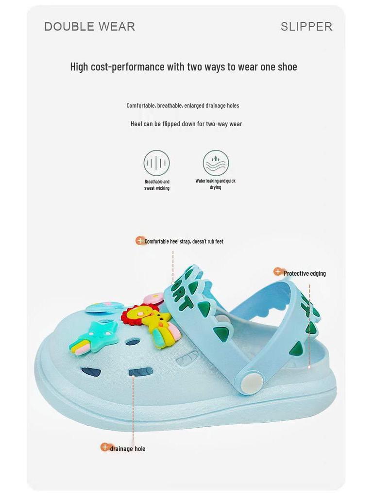 Kids' Breathable Cartoon Closed-Toe Summer Sandals - Lightweight Outdoor Shoes for Boys & Girls
