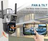 LS VISION Dual Screen WIFI Or 4G SIM Solar Camera 10X Zoom Outdoor Cameras With Light Alarm Auto Tracking PTZ CCTV Cameras IP66