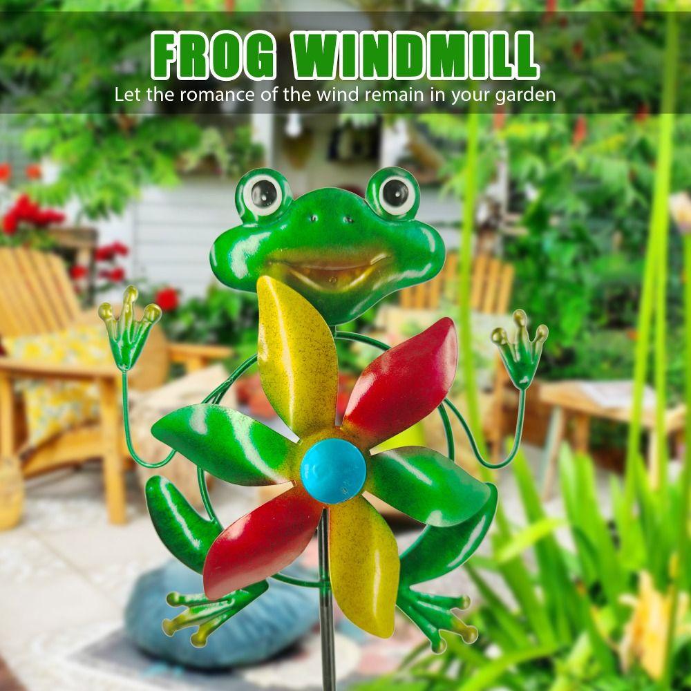 Iron Metal Windmill Sculpture Removable Wind Collectors Rotator Gardening Plug Pinwheel  Yard