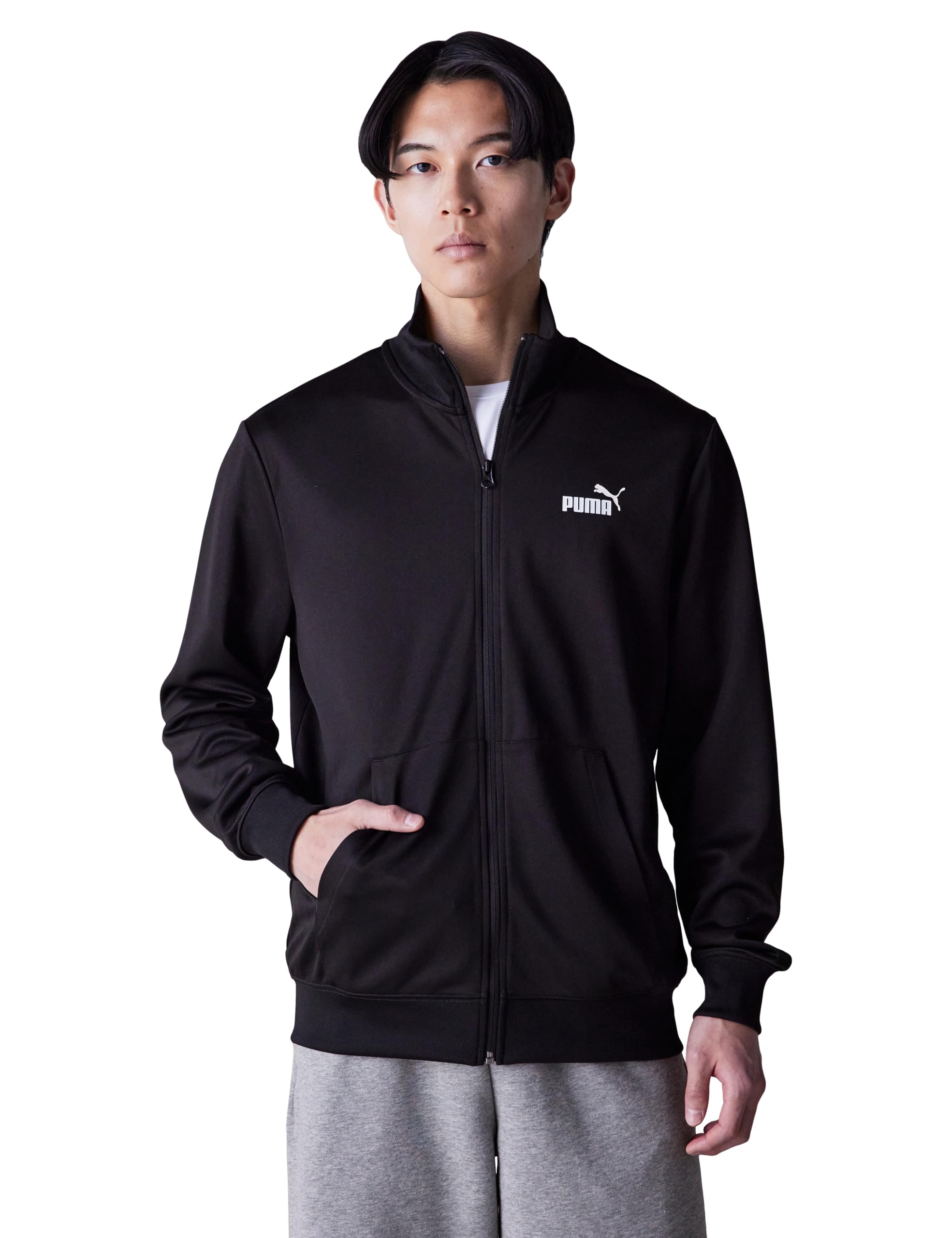 

Повседневный спортивный блузон, верхняя одежда, быстросохнущий, с логотипом ESS, полиэстеровая спортивная куртка, 687532 25 цвет черный, XL [PUMA] №1 мужской весна/лето (01)