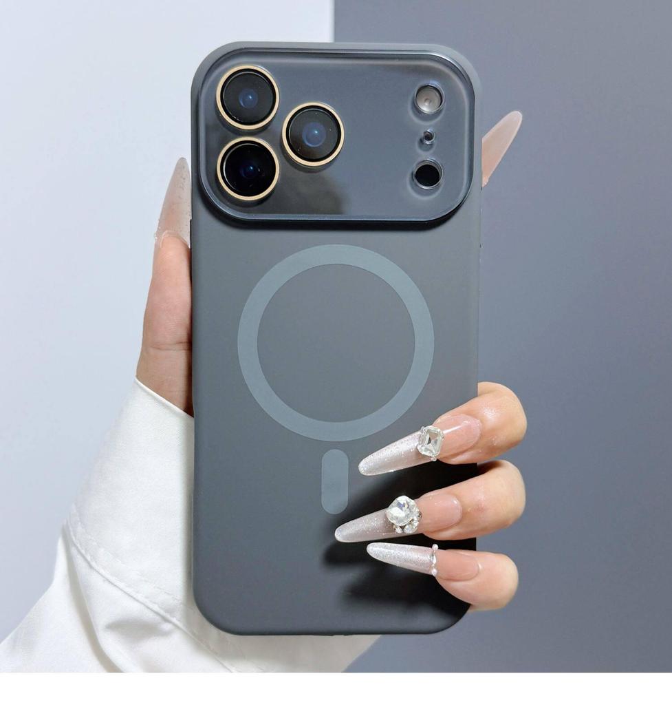 Magnetic Window iPhone 17 Case, Solid Color Liquid Skin Feel, Soft Drop-Proof Cover for Apple 16 Pro Max