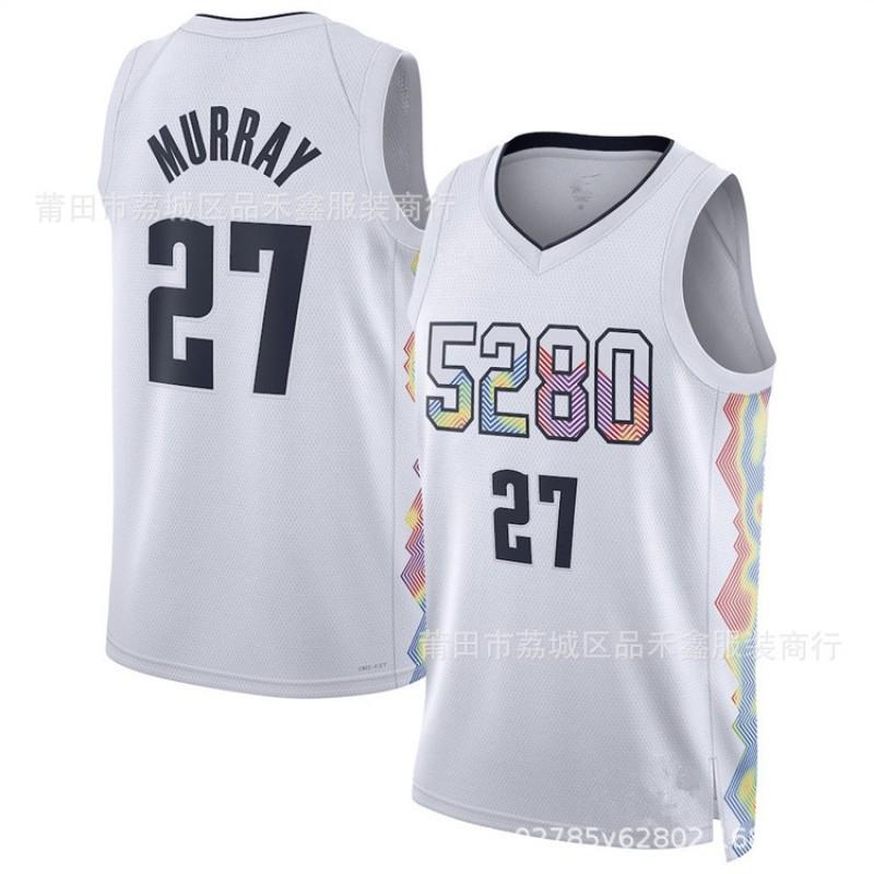 Mens NBA City Edition Basketball Jersey Cotton Team Apparel Lakers Nuggets Heat Wolves Knicks Spurs Grizzlies Suns