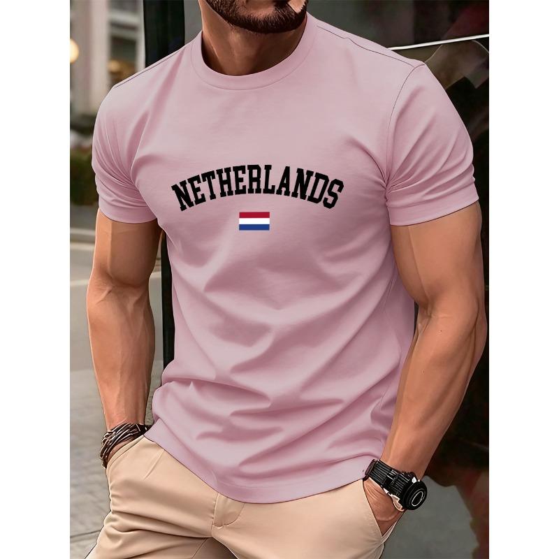 Printed Men's T-shirt Summer Oversized Round Neck Top