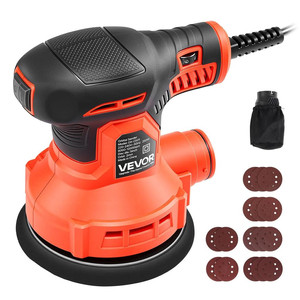 VEVOR 127mm Random Orbital Sander 250W Corded Orbital Sander
