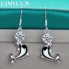 925 Sterling Silver Dolphin Zircon Earrings Fashion Jewelry