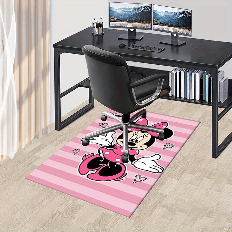 

Minnie Mouse Office Carpet, Desk Mat, Gift for, Home Decor Rug with Pink Stripes Background and Hearts Design - Perfect for Solutiona133 60cm by 90cm