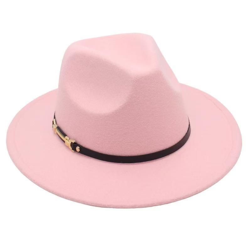 Popular European and American Classic Retro Woolen Top Hat Men's and Women's Fashion Flat-brimmed Church Top Hat Jazz Hat