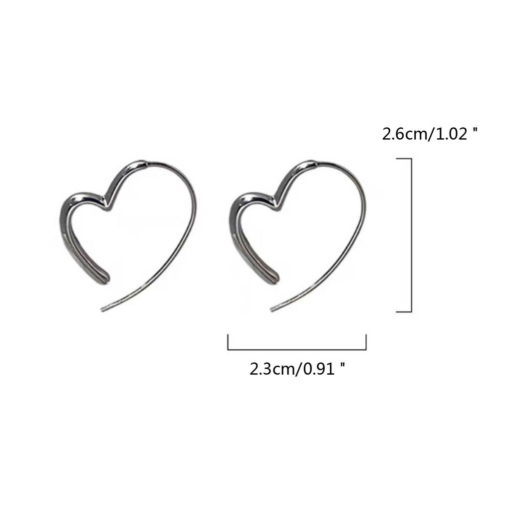 Luxury Heart Drop Earrings Vintage Stud Earrings for Women Circle Ear Piercing Gold Silver Color Ear Hook Trendy Jewelry